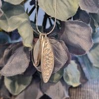 Pair of leaves Sterling Silver Necklace