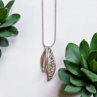Pair of leaves Sterling Silver Necklace