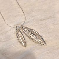 Pair of leaves Sterling Silver Necklace