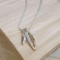 Pair of leaves Sterling Silver Necklace