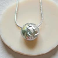 Palm Leaves 2 Bead Sterling Silver Necklace