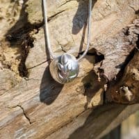 Palm Leaves 2 Bead Sterling Silver Necklace