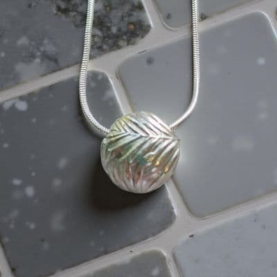 Palm Leaves 2 Bead Sterling Silver Necklace