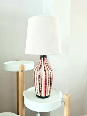 Pink Black Slim Ripple Table Lamp
