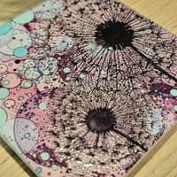 Purple Black Dandelion Coaster