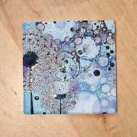 Purple Blue Dandelion 2 Coaster