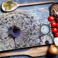 Purple Blue Dandelion Worktop Saver