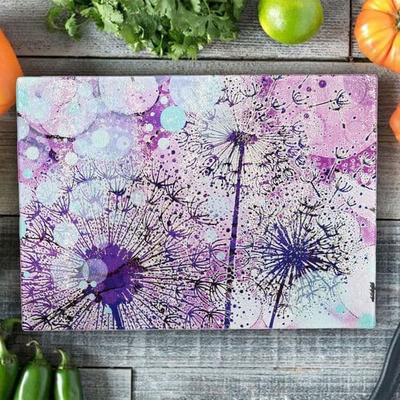 Purple Dandelion 3 Worktop Saver