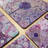 Purple Dandelion Placemat and Coaster Set (PW)