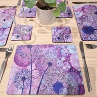 Purple Dandelion Placemat and Coaster Set (PW)