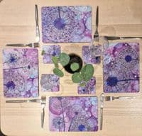 Purple Dandelion Placemat and Coaster Set (PW)
