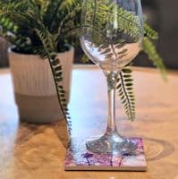 Purple Dandelions 3 Ceramic Coaster