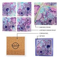 Purple Wishes 2 Dandelion Coaster