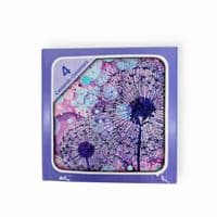 Purple Wishes 3 Dandelion Coaster