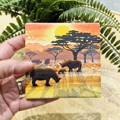 Rhino Silhouette Coaster