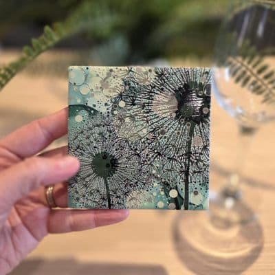 Sage Green Dandelion Coaster