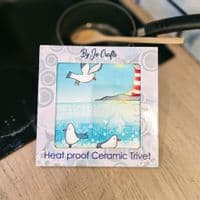 Seagull Lighthouse Ceramic Trivet