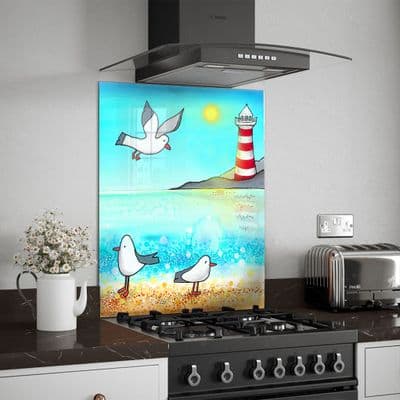 Seagulls and Lighthouse Splashback