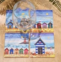 Solo Beach Hut Ceramic Coaster - Beach Days Best Days