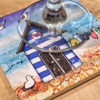 Solo Beach Hut Ceramic Coaster - Beach Days Best Days