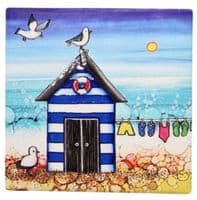 Solo Beach Hut Ceramic Coaster - Beach Days Best Days