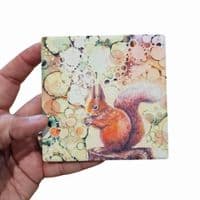 Squirrel Ceramic Coaster - Woodland Wildlife