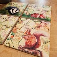 Squirrel Ceramic Coaster - Woodland Wildlife