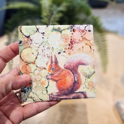Squirrel Ceramic Coaster - Woodland Wildlife