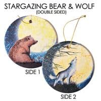 Stargazing Tree Decoration - Bear & Wolf