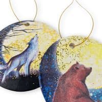 Stargazing Tree Decoration - Bear & Wolf