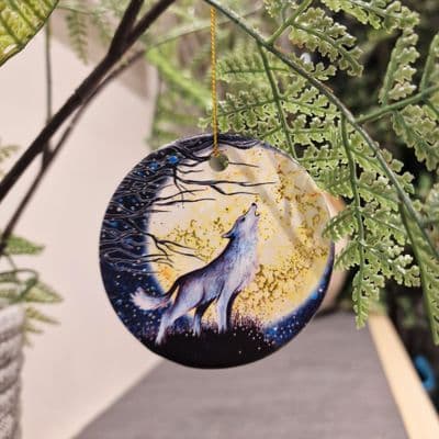 Stargazing Tree Decoration - Bear & Wolf