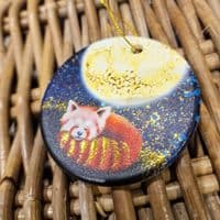 Stargazing Tree Decoration - Red Panda & Leopard