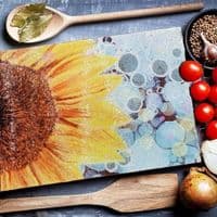 Sunflower (Blue)  Chopping Board