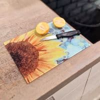 Sunflower (Blue)  Chopping Board