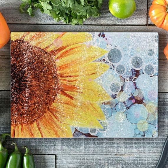Sunflower (Blue)  Chopping Board