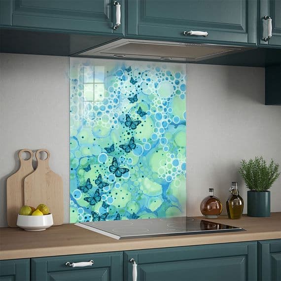 Turquoise Butterfly Splashback (126-SB)