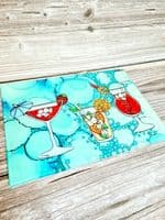 Turquoise Cocktail Chopping Board (50a-WTS)