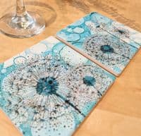 Turquoise Dandelion 2 Ceramic Coaster