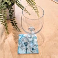 Turquoise Dandelion 2 Ceramic Coaster