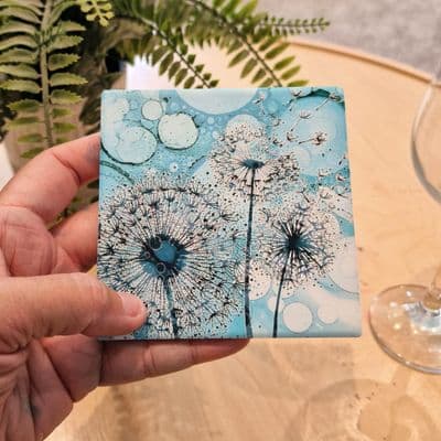 Turquoise Dandelion 3 Coaster