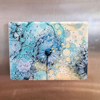 Turquoise Dandelion Magnet