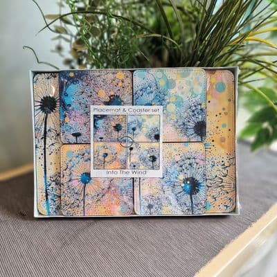 Turquoise Dandelion Placemat & Coasters (ITW)