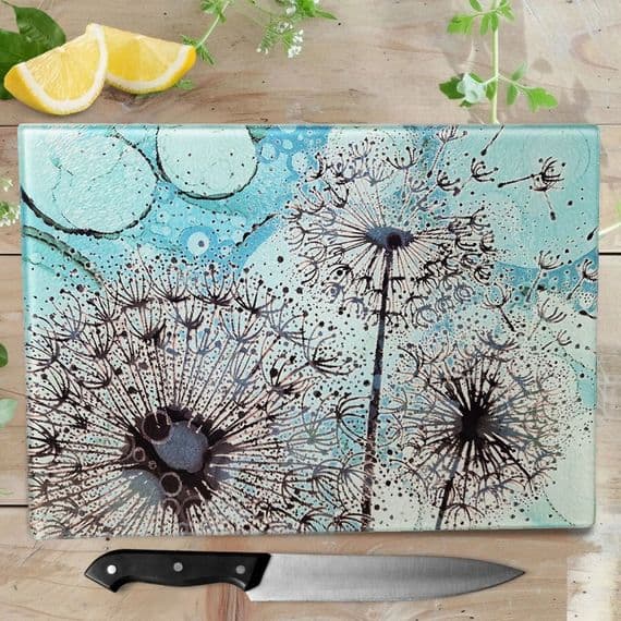 Turquoise Green Dandelion Worktop Saver