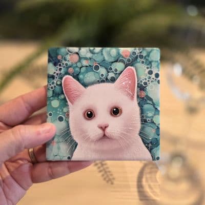 White Cat Coaster