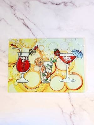 Yellow Cocktail Chopping Board