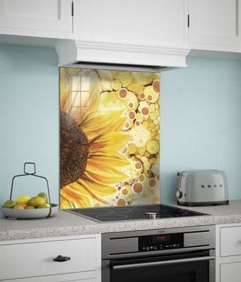 Yellow Sunflower Floral Splashback