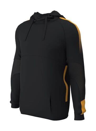Edge Pro Tech Poly Hoody - Adult (Black / Amber) (874)