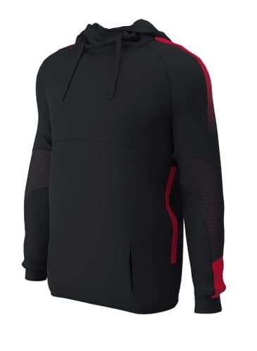 Edge Pro Tech Poly Hoody - Adult (Black / Red) (874)