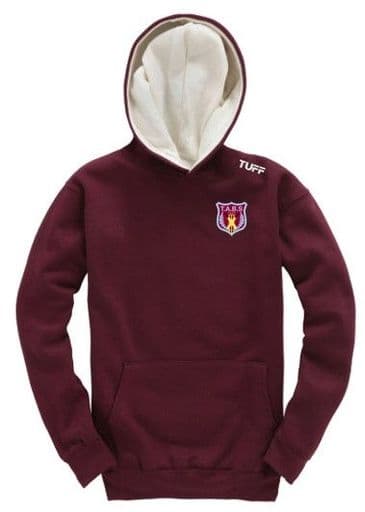 TABS - Premium kids contrast hoodie (Burgundy/Ecru)