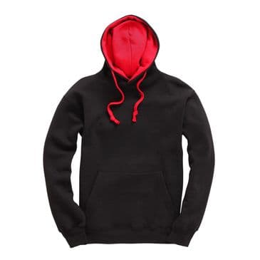 W73 - Premium contrast Hoodie (Black/Red)